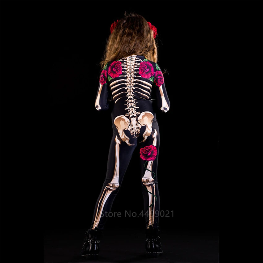 Розовый Скелет детский страшный костюм для взрослых платье на Хэллоуин косплей