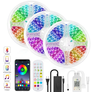 RGB LED Strips Light Bluetooth LED Lights Strip AmbiLight RGB Tape with Controller 12V Diode Tape LEDs Ribbon BackLight for Room
RGB LED Strips Light Bluetooth LED Lights Strip AmbiLight RGB Tape with Controller 12V Diode Tape LEDs Ribbon BackLight for Room