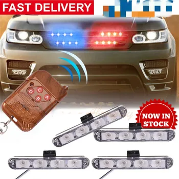 Ultra-thin Wireless Remote Control 16LED One for 4 Clips in the Net Front Flashing Warning Light 4LED Red and Blue Strobe Lights
Ultra-thin Wireless Remote Control 16LED One for 4 Clips in the Net Front Flashing Warning Light 4LED Red and Blue Strobe Lights