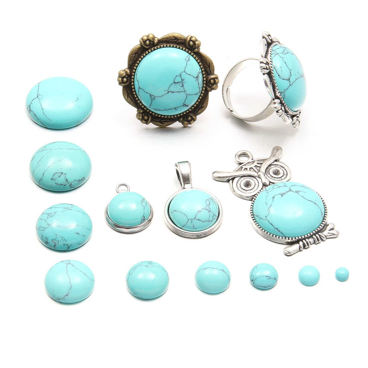 Natural Stone blue turquoise Cabochon Beads 8 6 10mm Round No Hole Loose Beads For jewelry making DIY Ring Necklace accessories
Natural Stone blue turquoise Cabochon Beads 8 6 10mm Round No Hole Loose Beads For jewelry making DIY Ring Necklace accessories