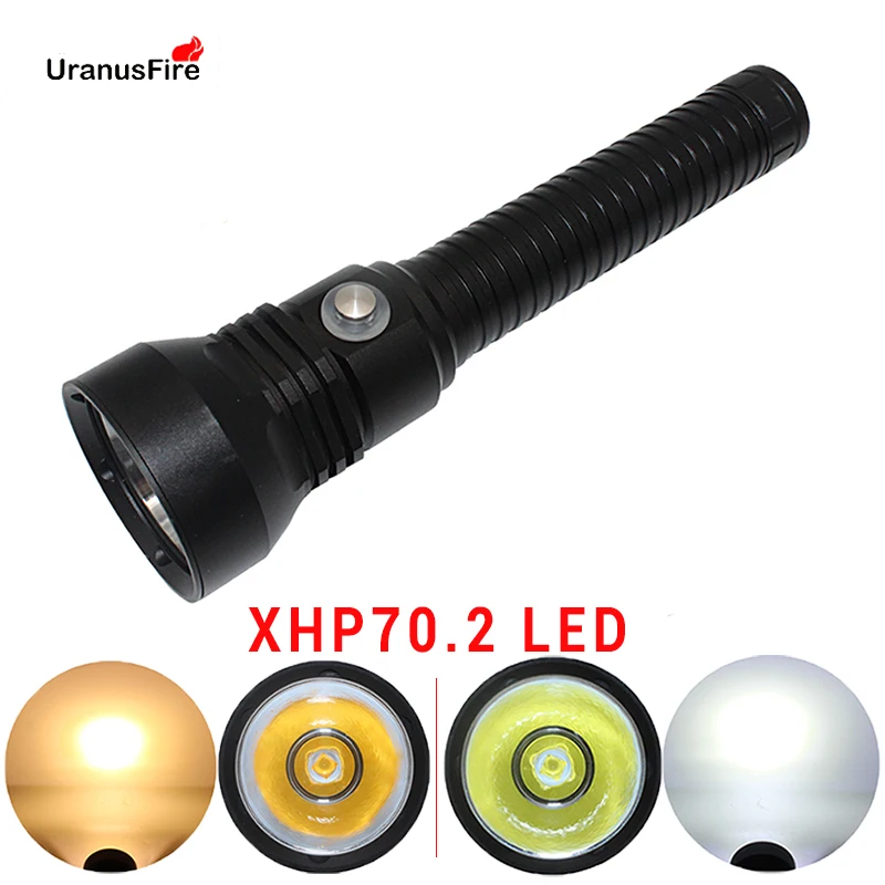 XHP70.2 Diving Flashlight LED Underwater Light Torch Waterpoof Powerful Spearfishing Tactical Flashlgihts 26650 Battery lamp
XHP70.2 Diving Flashlight LED Underwater Light Torch Waterpoof Powerful Spearfishing Tactical Flashlgihts 26650 Battery lamp