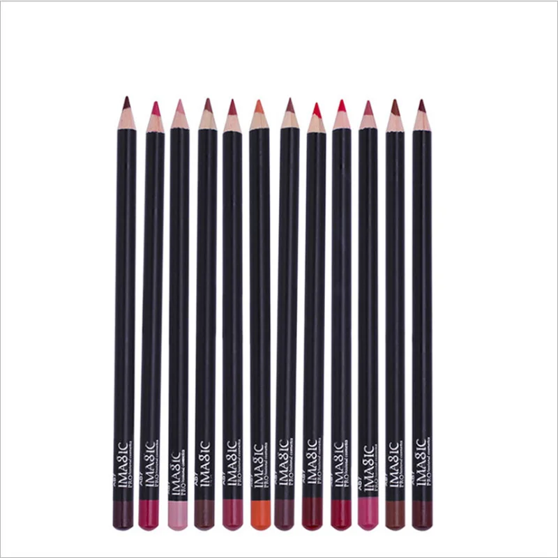 

12pcs Cosmetic Lipstick Pen Professional Nude Waterproof Lady Charming Lip Liner Contour Makeup Lipstick Tool