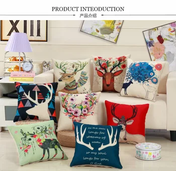 Cartoon Elk Series Pillowcases,Linen Print Pillow,American Country Cover and Core for Sofa,45 Cm Winter Deer Decorative Pillow
Cartoon Elk Series Pillowcases,Linen Print Pillow,American Country Cover and Core for Sofa,45 Cm Winter Deer Decorative Pillow