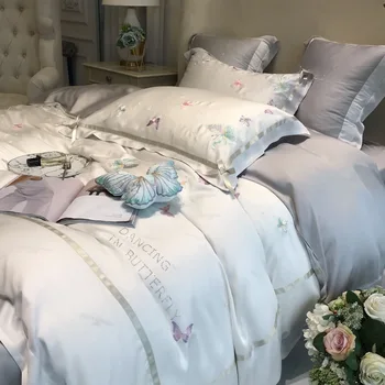 Light Luxury 80 Tencel Four-Piece Princess Butterfly Embroidered Quilt Bed Sheet Bare Sleeping Silky Summer Bedding cover bed
Light Luxury 80 Tencel Four-Piece Princess Butterfly Embroidered Quilt Bed Sheet Bare Sleeping Silky Summer Bedding cover bed