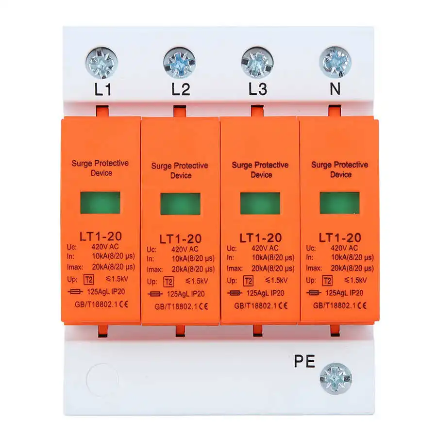 4P Surge Protection Device Orange Arc Module LT1-20 20ka Anti-Thunder Modular Appliances
4P Surge Protection Device Orange Arc Module LT1-20 20ka Anti-Thunder Modular Appliances