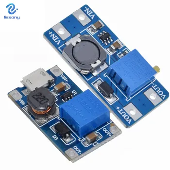 MT3608 DC-DC Adjustable Boost Module 2A Boost Plate Step Up Module with MICRO USB 2V-24V to 5V 9V 12V 28V
MT3608 DC-DC Adjustable Boost Module 2A Boost Plate Step Up Module with MICRO USB 2V-24V to 5V 9V 12V 28V