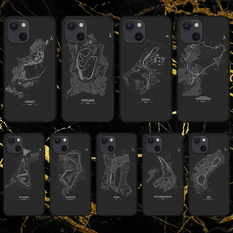 Чехол для телефона с принтом гоночной дорожки F1 iPhone 11 12 Mini 13 Pro XS Max X 8 7 6s Plus 5 SE XR |