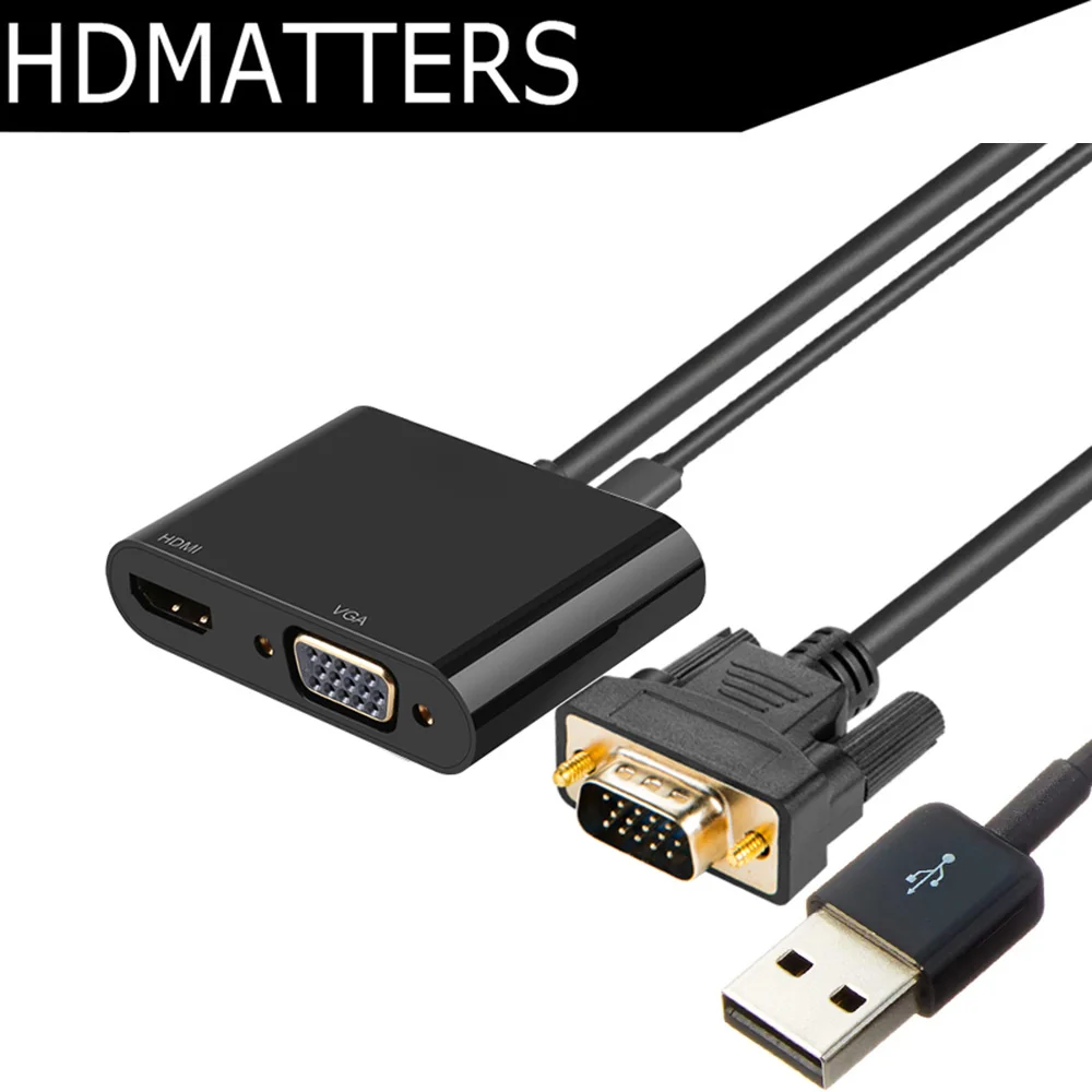 2-in-1 VGA to HDMI VGA converter Splitter VGA in to HDMI&VGA out simultaneously for PC Laptop to HDTV VGA monitor
2-in-1 VGA to HDMI VGA converter Splitter VGA in to HDMI&VGA out simultaneously for PC Laptop to HDTV VGA monitor