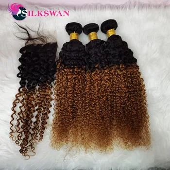 Silkswan Jerry Curl Human hair Bundles 3Pcs Ombre 1B/30 With 4X4 Lace Closure 100% Brazilian Remy Human Hair Extensions
Silkswan Jerry Curl Human hair Bundles 3Pcs Ombre 1B/30 With 4X4 Lace Closure 100% Brazilian Remy Human Hair Extensions