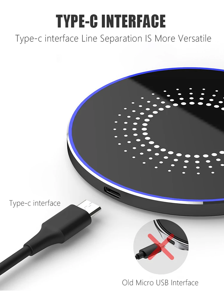 15W Qi Wireless Charger Quick Charge for Huawei Mate 20 Pro Samsung Note 10 Plus Metal Wireless Charging for iPhone X Xs Max 8