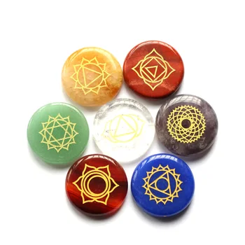 7 PCS Chakra Stones with lapis lazuli 25MM Engraved Symbols Polished Palm Stone Reiki Crystal Healing Natural Stone Divination
7 PCS Chakra Stones with lapis lazuli 25MM Engraved Symbols Polished Palm Stone Reiki Crystal Healing Natural Stone Divination