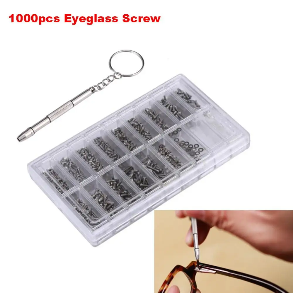 1000pcs/set Micro Eyeglass Screw Nuts Glasses Sunglass Watch Spectacles Phone Tablet Screw Screwdriver Repair Tool Kit
1000pcs/set Micro Eyeglass Screw Nuts Glasses Sunglass Watch Spectacles Phone Tablet Screw Screwdriver Repair Tool Kit