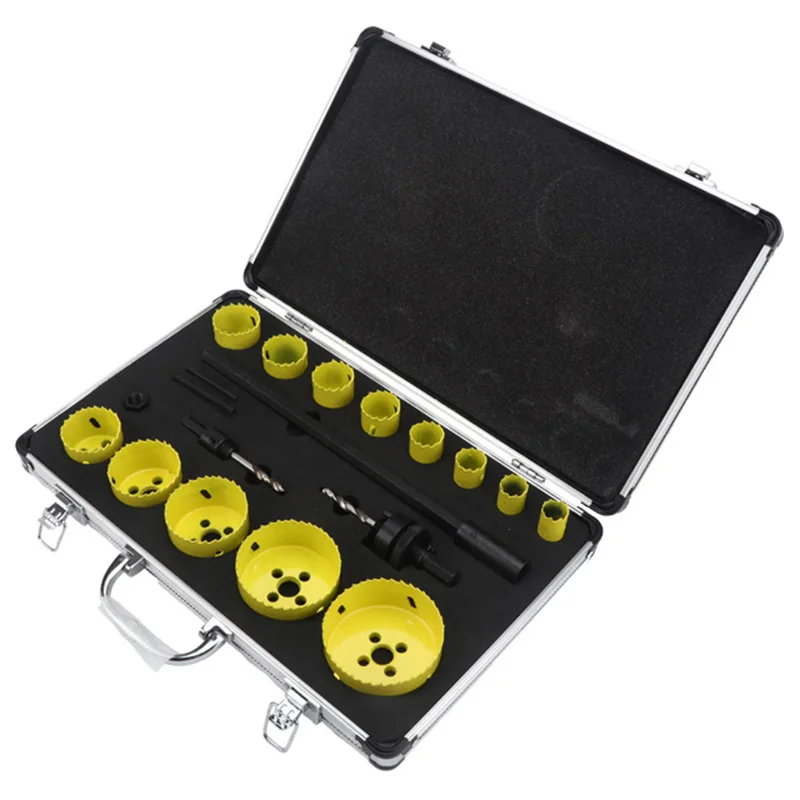 19Pcs Bi Metal Hole Saw Cutter Kit Blade Drilling Tool Arbor Pilot Drill Set for Wood Metal Carpenter Plumber DB04037
19Pcs Bi Metal Hole Saw Cutter Kit Blade Drilling Tool Arbor Pilot Drill Set for Wood Metal Carpenter Plumber DB04037