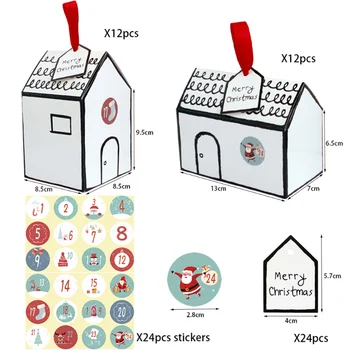 24pcs Kraft Paper House Gift Bags+ Stickers &ropes Christmas Candy Cookies Box For Christmas Tree Wedding Gifts
24pcs Kraft Paper House Gift Bags+ Stickers &ropes Christmas Candy Cookies Box For Christmas Tree Wedding Gifts