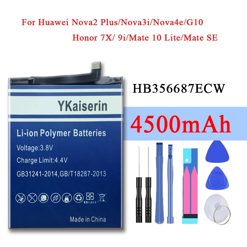 Фото For HuaWei 4500mAh HB356687ECW battery Huawei Nova 2 plus/Nova 2i/ G10/Mate 10 Lite/ Honor 7x/Honor 9i Batteries + Tools | Компьютеры и