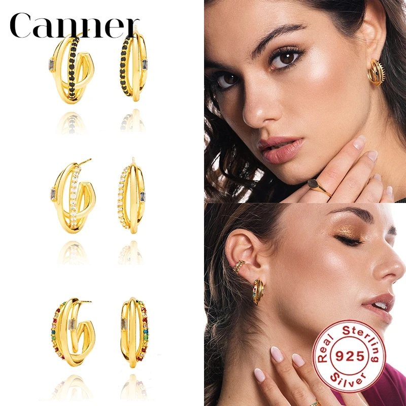 Canner 925 Sterling Silver Stud Earrings Punk Style Semicircle Geometric Earring Fine Jewelry For Women Christmas Gift Aretes W4
Canner 925 Sterling Silver Stud Earrings Punk Style Semicircle Geometric Earring Fine Jewelry For Women Christmas Gift Aretes W4