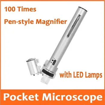 100X Metal Pen-type LED Illuminated 100 times Adjustable Zoom magnifier Pocket microscope Reading Magnifying Glass light Loupe
100X Metal Pen-type LED Illuminated 100 times Adjustable Zoom magnifier Pocket microscope Reading Magnifying Glass light Loupe