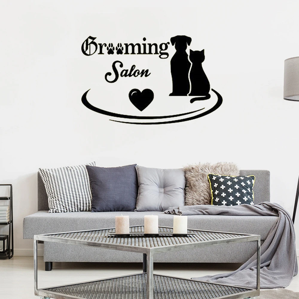 Words Dog and Cat Heart Wall Sticker Pet Shop Logo Animals Wall Decal Vinyl For Pet Grooming Salon Home Decor Art DW20706
Words Dog and Cat Heart Wall Sticker Pet Shop Logo Animals Wall Decal Vinyl For Pet Grooming Salon Home Decor Art DW20706