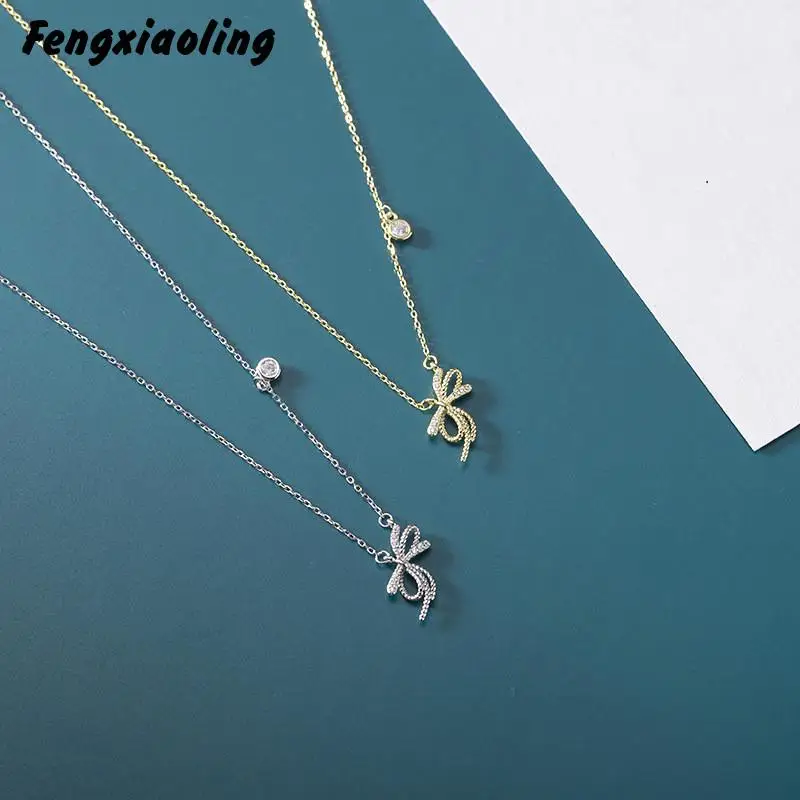 Fengxiaoling 2020 New Fashion Beautifully Bowknot Pendant Necklaces For Women 925 Sterling Silver Sweet Romance Necklace Jewelry
Fengxiaoling 2020 New Fashion Beautifully Bowknot Pendant Necklaces For Women 925 Sterling Silver Sweet Romance Necklace Jewelry