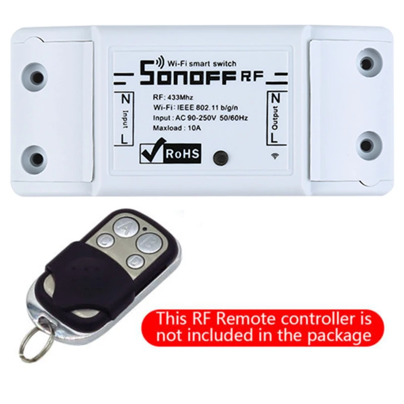 Sonoff RF WiFi Smart Switch 433Mhz Remote Controller DIY Wireless Smart Home Automation Module for Google Alexa 10A 220W
Sonoff RF WiFi Smart Switch 433Mhz Remote Controller DIY Wireless Smart Home Automation Module for Google Alexa 10A 220W