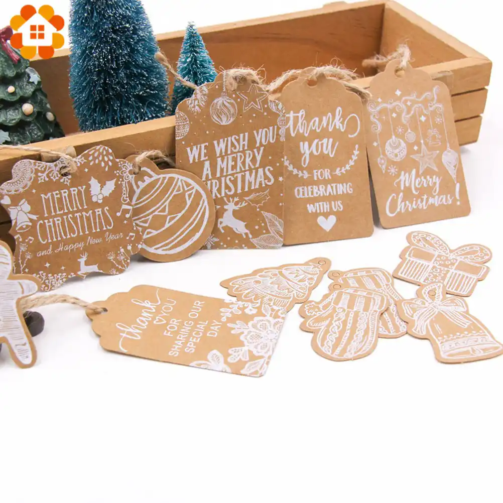 christmas kraft paper tags diy crafts hang tag with rope gift
