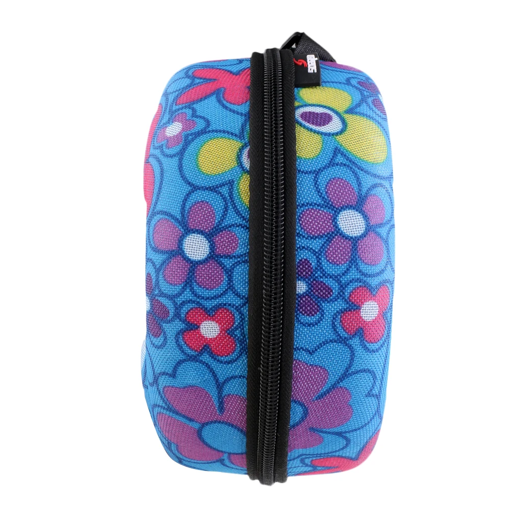 Blue & Flower Large Capacity Zipper Hard Protective Carrying Case Holder for Sports Ski Snowboard Goggles Blue & Flower Large Capacity Zipper Hard Protective Carrying Case Holder for Sports Ski Snowboard Goggles
