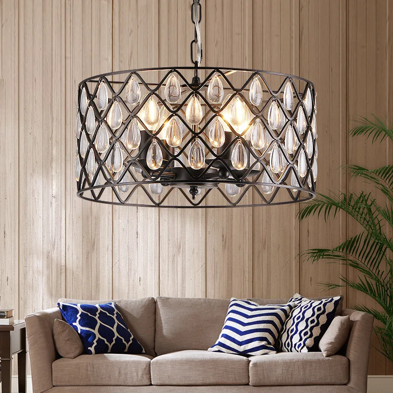 New American Village Iron Crystal Pendant Light Dining Room Living Room Bar Kitchen Hanging Lighting Ing luminaire suspendu
New American Village Iron Crystal Pendant Light Dining Room Living Room Bar Kitchen Hanging Lighting Ing luminaire suspendu