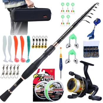 Sougayilang 1.8-2.4m Telescopic Fishing Rod set Ultralight Weight Rod Spinning Reel with LineLure Hook Accessories Bag Full Kits
Sougayilang 1.8-2.4m Telescopic Fishing Rod set Ultralight Weight Rod Spinning Reel with LineLure Hook Accessories Bag Full Kits