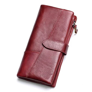 Genuine Leather Women Wallet Female Cell Phone Pocket Long Women Purses Hasp Cowhide Leather Lady Coin Purse FRID Cards Holder
Genuine Leather Women Wallet Female Cell Phone Pocket Long Women Purses Hasp Cowhide Leather Lady Coin Purse FRID Cards Holder