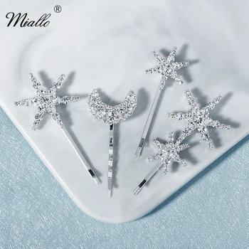 Miallo Fashion 4pcs/lot Star Moon Hair Clips for Women Girls Hair Accessories Silver Color Rhinestone Hairpin Hair Jewelry Gift 
Miallo Fashion 4pcs/lot Star Moon Hair Clips for Women Girls Hair Accessories Silver Color Rhinestone Hairpin Hair Jewelry Gift