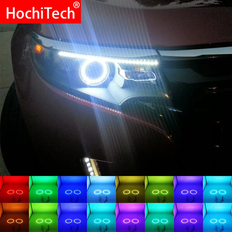 Latest Headlight Multi-color RGB LED Angel Eyes Halo Ring Eye DRL RF Remote Control For Ford Edge 2011-2012 Accessories | Автомобили и