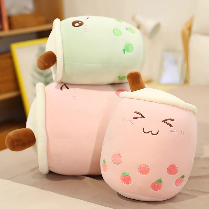 Cute Bubble Tea Boba Cup Soft Stuffed Plush Pillow Cushion 3 Colors NEW