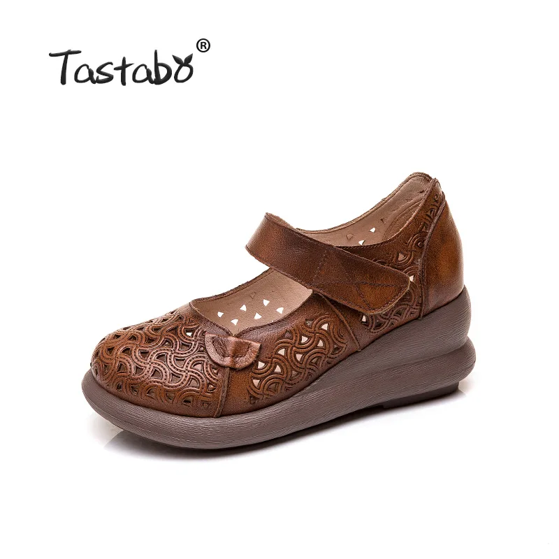 Женская обувь с перфорацией Tastabo простая повседневная на липучке удобной