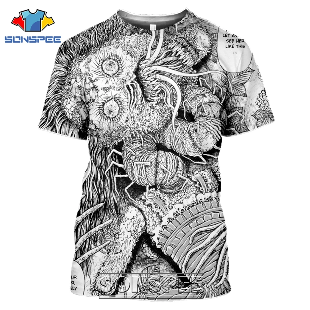 Junji Ito T-shirts SONSPEE 3D Print Men Women Casual Japanese Streetwear Harajuku Hip Hop Horror Aesthetic Anime Tees Tops Shirt (7)