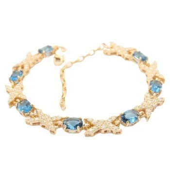 Volga jeweler bracelet with cubic zirconia and alpanites of silver with gilding 
Volga jeweler bracelet with cubic zirconia and alpanites of silver with gilding