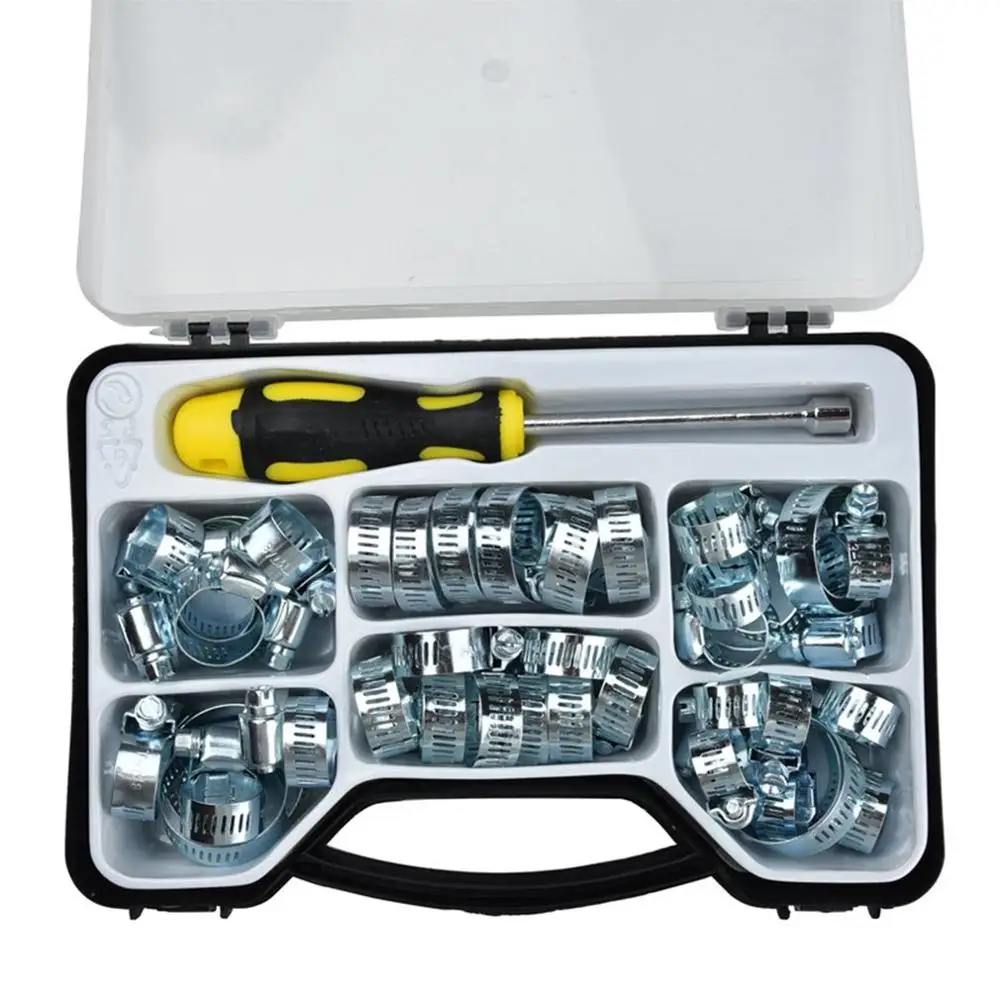 50Pcs Adjustable Carbon Steel Worm Gear Hose Clamps Assortment Kit Fuel Line Clamp For Water Pipe Plumbing Hose Clamp Kit
50Pcs Adjustable Carbon Steel Worm Gear Hose Clamps Assortment Kit Fuel Line Clamp For Water Pipe Plumbing Hose Clamp Kit