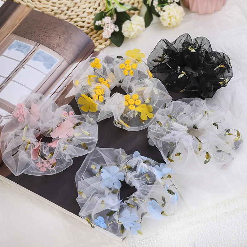 4Pcs/Lot 2020 New Mesh Yarn Elastic Hair Bands Fashion Embroidered Hair Rope Casual Home Headdress Wholesale Hair Accessories
4Pcs/Lot 2020 New Mesh Yarn Elastic Hair Bands Fashion Embroidered Hair Rope Casual Home Headdress Wholesale Hair Accessories