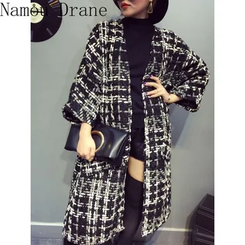 Plus size Trench Coat Women's Wool Coats 2020 New Autumn winter Houndstooth Tweed Wool Long Windbreaker Tops Cardigan Female 
Plus size Trench Coat Women's Wool Coats 2020 New Autumn winter Houndstooth Tweed Wool Long Windbreaker Tops Cardigan Female