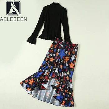AELESEEN 2020 New Runway Print Office Lady Twinset High Quality Knitting Flare Sleeve Sweater + Irregular Trumpet Skirt Suit
AELESEEN 2020 New Runway Print Office Lady Twinset High Quality Knitting Flare Sleeve Sweater + Irregular Trumpet Skirt Suit