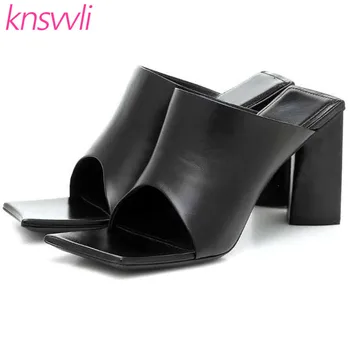 New Curve Square Toe Block High Heel Slippers Women Triangle Solid Chunky Heels Mules Leather Sandals Summer Party Shoes Woman
New Curve Square Toe Block High Heel Slippers Women Triangle Solid Chunky Heels Mules Leather Sandals Summer Party Shoes Woman