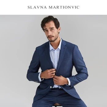 Slavna Martinovic Spring And Autumn Men's Suit Pure Wool Business Casual Blue Suit Suit Formal Custom Made 2 Piece (Jacket+Pants
Slavna Martinovic Spring And Autumn Men's Suit Pure Wool Business Casual Blue Suit Suit Formal Custom Made 2 Piece (Jacket+Pants