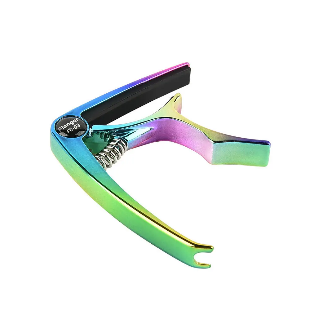 

Guitar Capo One Handed Capo Key Clamp Us Acoustic Pickup Capo Synthesizer Automatic Pedal Flanger Zinc Metal Rainbow
