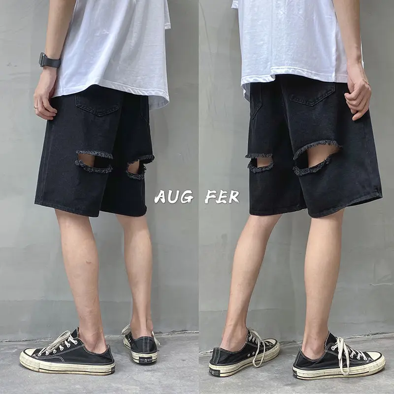 Summer Ripped Jeans Short Men's Fashion Solid Color Retro Hole Short Jeans Men Streetwear Loose Straight Denim Shorts Mens M-2XL
Summer Ripped Jeans Short Men's Fashion Solid Color Retro Hole Short Jeans Men Streetwear Loose Straight Denim Shorts Mens M-2XL