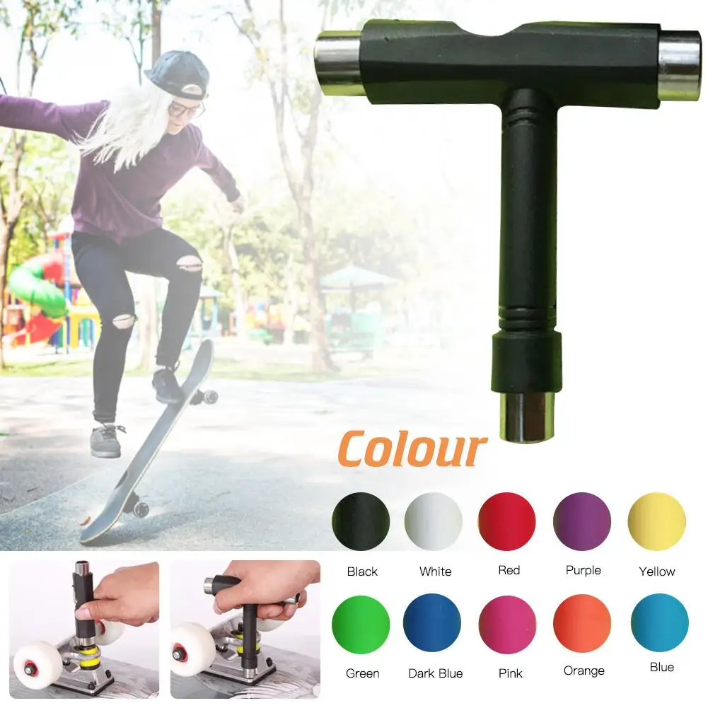 

T-type Skateboard Wrench Portable Semi Automatic Repair Tool T Screwdriver Roller Skate Scooter Skateboard Tool Mini Kick Wrench