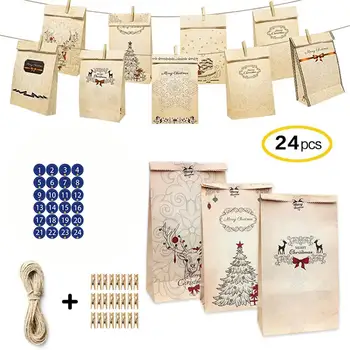 24 Pcs Christmas Paper Gift Box Bags Christmas Decorations For Home Candy Gift Packing Plastic Paper Bag Kerst New Year Supplies
24 Pcs Christmas Paper Gift Box Bags Christmas Decorations For Home Candy Gift Packing Plastic Paper Bag Kerst New Year Supplies
