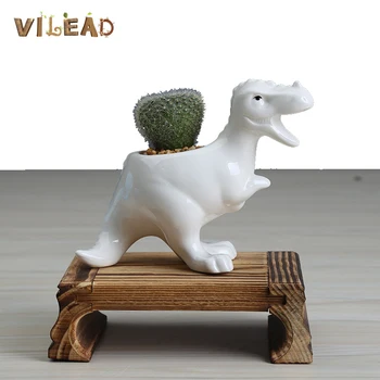 VILEAD 11cm Ceramic Dinosaur Flowerpot Office Desk Mini Figurines Succulent Decor Home Vase Balcony Home Desktop Decoration
VILEAD 11cm Ceramic Dinosaur Flowerpot Office Desk Mini Figurines Succulent Decor Home Vase Balcony Home Desktop Decoration
