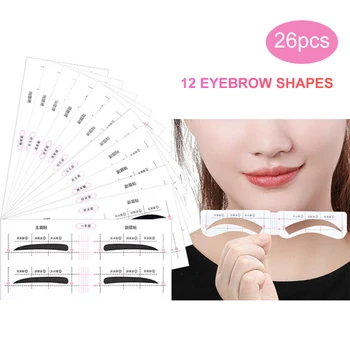 26 Pcs/104 Stickers Reusable Eyebrow Stencil Set Eye Brow DIY Drawing Guide Styling Shaping Grooming Template Card Makeup Beauty
26 Pcs/104 Stickers Reusable Eyebrow Stencil Set Eye Brow DIY Drawing Guide Styling Shaping Grooming Template Card Makeup Beauty