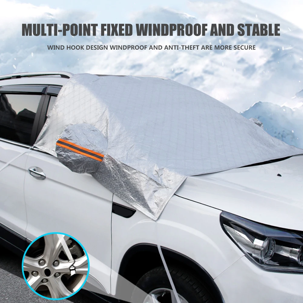 Universal Car Covers Car Windshield Cover with Reflective Bar Anti-frost Dust Protector Snow Glass Snow Cover Dust Protector
Universal Car Covers Car Windshield Cover with Reflective Bar Anti-frost Dust Protector Snow Glass Snow Cover Dust Protector