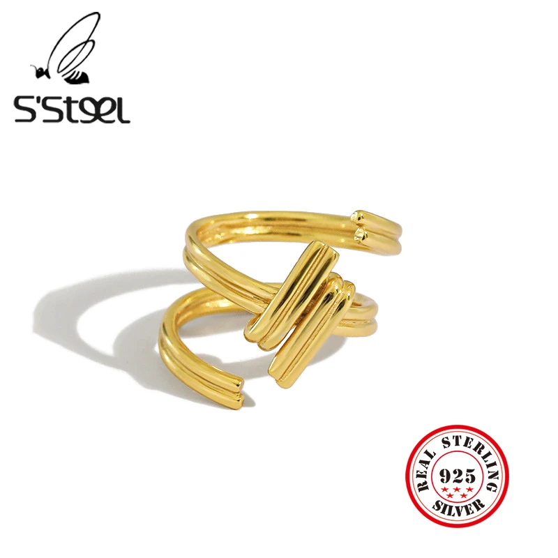 S'STEEL Irregular Ring Sterling Silver For Women Designer Korean Personalized Gold Ring Adjustable Anillos Plata Para Jewelry
S'STEEL Irregular Ring Sterling Silver For Women Designer Korean Personalized Gold Ring Adjustable Anillos Plata Para Jewelry