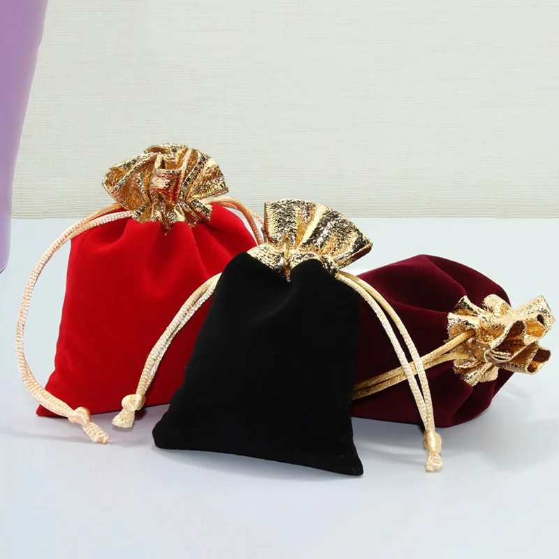 

Velvet Bag Drawstring Gift Pouch Jewelry Packaging Bag Wedding Christmas Favor Pouches & Gift Bags Soft Fabric Dust Bags